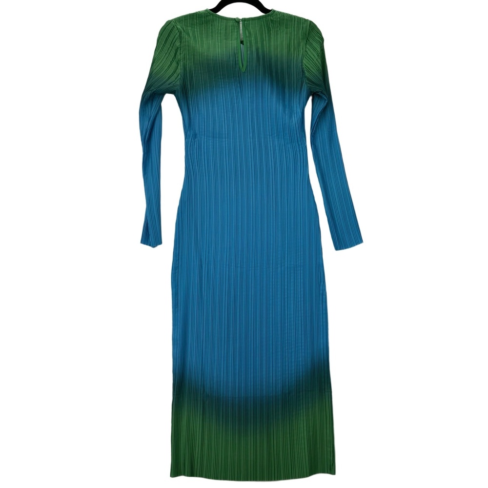 NWT Arthur Dress TDRS2201_27BGO Blue Green Long Sleeve Textured US 4 - Picture 15 of 15